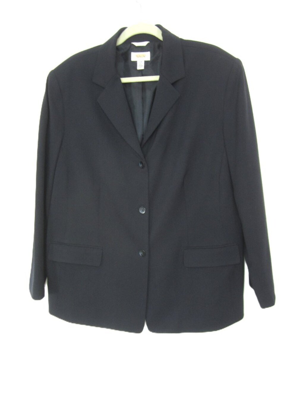 Talbots 18W Black Wool Blend Stretch Blazer 3 Button Plus Size Womens